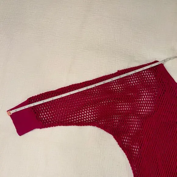 VTG 80s Off-Shoulder Top Hot Pink Women's Medium Workout Retro Y2K Barbie Party - Picture 6 of 16